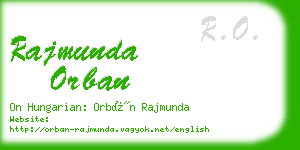 rajmunda orban business card
